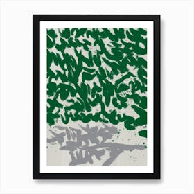 Green Scribble Art Print
