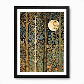 William Morris Moonlight In The Forest 101 Art Print