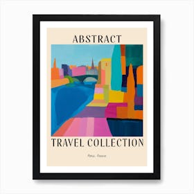 Abstract Travel Collection Poster Paris France 2 Art Print