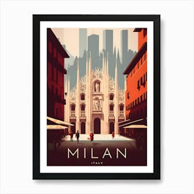 Milan Italy Retro Travelling Art Print