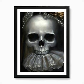 Skull And Pearls Art Print