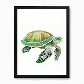 Foraging Sea Turtle, Sea Turtle Vintage 1 Art Print