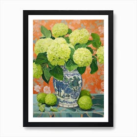 Flowers In A Vase Still Life Painting Hydrangea 5 Art Print