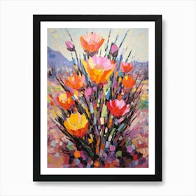 Cactus Painting Hedgehog Cactus 2 Art Print