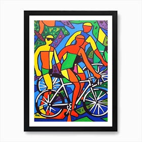 Triathlon In The Style Of Matisse 3 Art Print