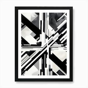 Intersection Abstract Black And White 7 Art Print