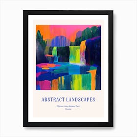 Colourful Abstract Plitvice Lakes National Park Croatia 6 Poster Blue Art Print