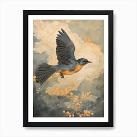 Eastern Bluebird 1 Gold Detail Painting Poster