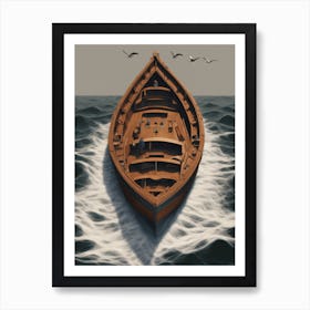 Boat In The Sea Art Print