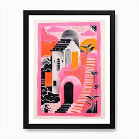 A House In Dubai, Abstract Risograph Style 2 Art Print