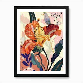 Colourful Flower Illustration Statice Flower 2 Art Print