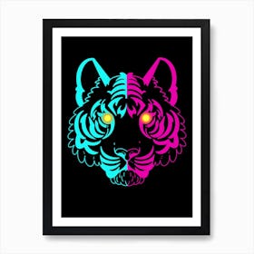 Cyber Tiger Art Print