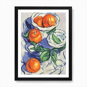 Clementine Vintage Sketch Fruit Art Print