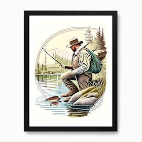 Fishing In Colorado, Vintage Travel Poster Art Print by Vintage