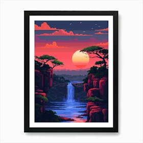 Sunset In The Jungle Art Print