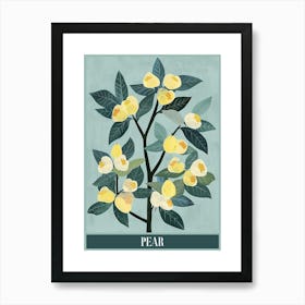 Pear Tree Flat Illustration 3 Poster Art Print