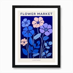 Blue Flower Market Poster Lantana 1 Art Print