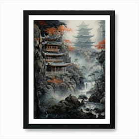 Historical Castles And Temples Japanese Style 2 Art Print