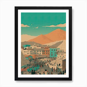 Kabul Afghanistan Travel Illustration 2 Art Print