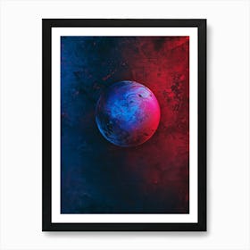 Blue And Red Planet Art Print