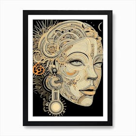 Abstract Illustration Of A Woman And The Cosmos 32 Art Print