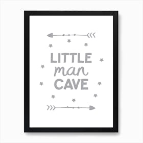 Little Man Cave Grey Arrows Art Print