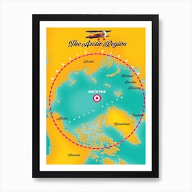 Arctic Region Travel map Poster