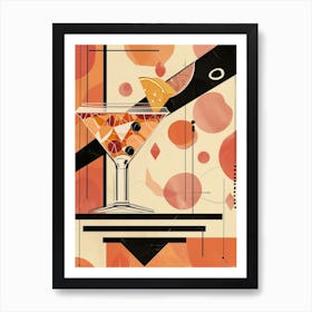 Art Deco Fruity Orange & Cranberry Cocktail 2 Art Print