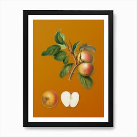 Vintage Pupina Apple Botanical on Sunset Orange n.0212 Art Print