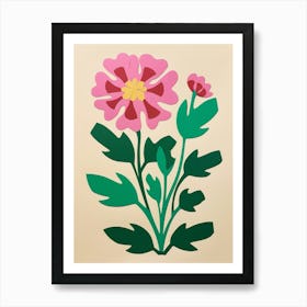 Cut Out Style Flower Art Asters 5 Art Print