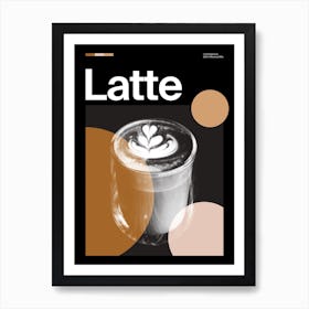 Mid Century Dark Latte Coffee Art Print