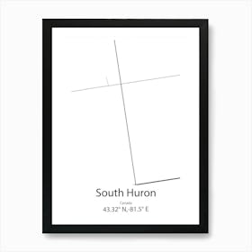 South Huron,Canada Minimalist Map Art Print