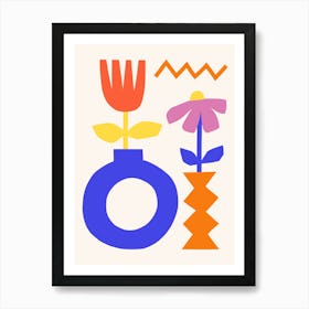 Colorful Flower Vase Print 1 Art Print