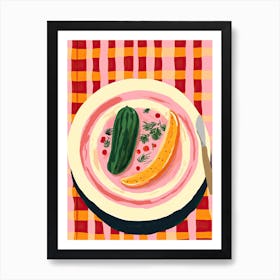 A Plate Of Pumpkins, Autumn Food Illustration Top View 22 Art Print