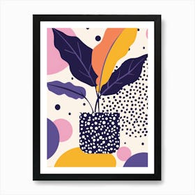 Abstract Plant In A Pot 2 Art Print