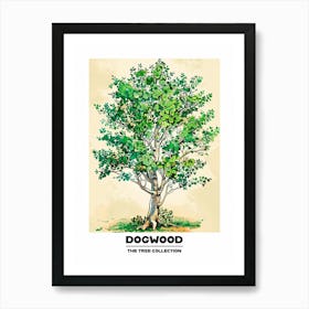 Dogwood Tree Storybook Illustration 2 Poster Art Print