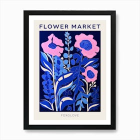 Blue Flower Market Poster Foxglove 4 Art Print