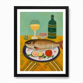 Carp Italian Still Life Painting Art Print