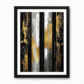 Abstract Black And Gold Painting 102 Art Print