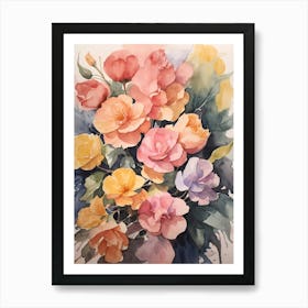 Watercolor Roses 4 Art Print