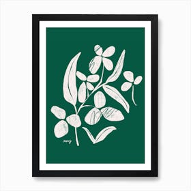 Abstract Floral Green    Art Print