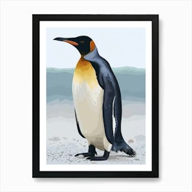 King Penguin Kangaroo Island Penneshaw Minimalist Illustration 1 Art Print