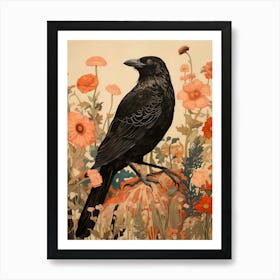 Raven 2 Detailed Bird Painting Art Print