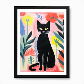 Matisse Inspired Fauvism Black Cat Poster Art Print
