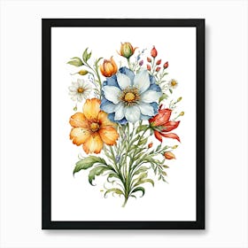 Watercolor Flowers 25 Art Print