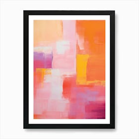 Colorful Orange and Purple Abstract Painting Art Print