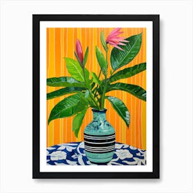 Flowers In A Vase Still Life Painting Bird Of Paradise 3 Art Print