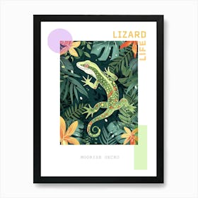 Forest Green Moorish Gecko Abstract Modern Illustration 6 Poster Art Print