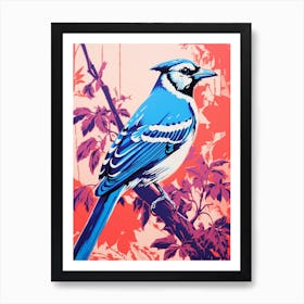 Andy Warhol Style Bird Blue Jay 2 Art Print