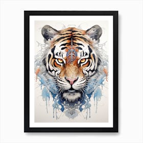 Tiger Art In Precisionism Style 3 Art Print